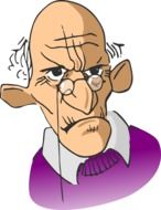 elderly wrinkled man drawing