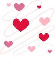 hearts in a connection line as a graphic image