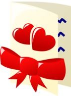 greeting postcard hearts drawing