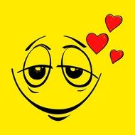 smiley emoticon in love drawing