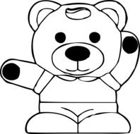 black and white picture of a teddy bear