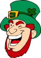 leprechaun, cartoon laughing face