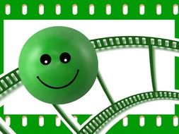 green smiley as filmstrip as graphic
