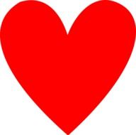 red heart on white background