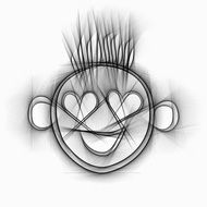 pencil drawing of a funny face