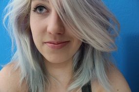 portrait of a girl on a blue background