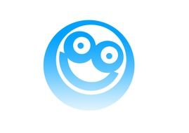 blue smiley on white background