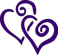 purple couple of hearts