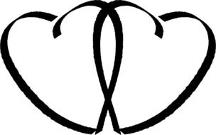 silhouette of a pair of hearts