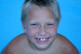 blond laughing kid