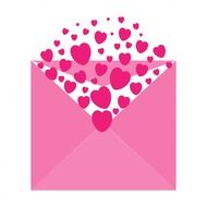 pink envelope with hearts as an illustration