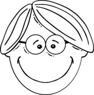 Black and white cartoon man with the glasses