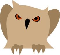 drawing of an angry owl on a white background