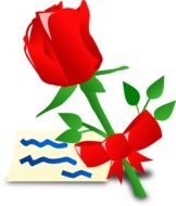 Red rose and letter for the Mother's Day clipart