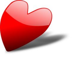 Red glossy shiny heart clipart