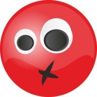 drawing of red icon of unhappy people