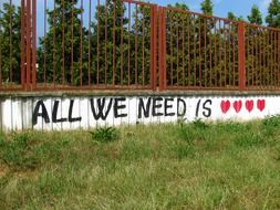 inscription on the fence in the Czech Republic