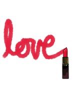 love, pink lipstick writing