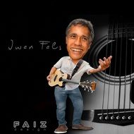 funny caricature of a guitarist