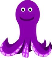 graphic image of a happy purple octopus