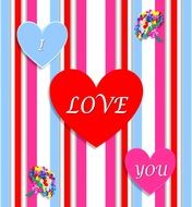 bright greeting card with hearts for st valentine day