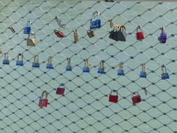 love locks on the fence