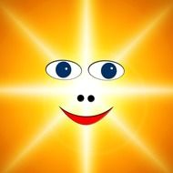 smiley on the background of the sun