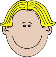 happy blonde boy, cartoon face