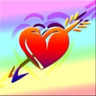 Heart with arrow clipart