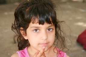 portrait of a girl with dark eyes