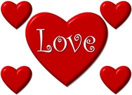 red hearts on a white background