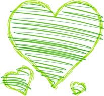 painted green heart