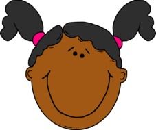 black girl with pigtails drawing