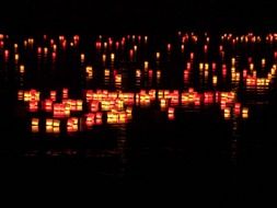 candles on the water in Ulm