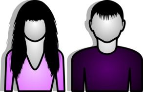 pair female and male drawing