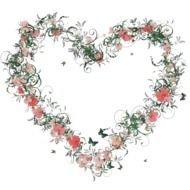 heart-shaped flowers wreath