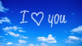 i love you sky text drawing