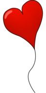 Picture of red heart balloon on white