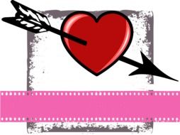 valentine heart with arrow pierced through