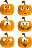 pumpkins faces set drawing