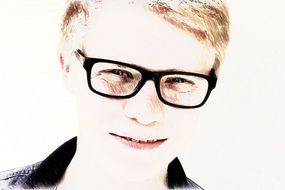 bright picture of young man in glasses