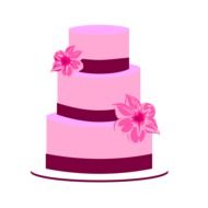 pink wedding cake as a graphic illustration