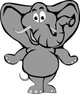 painted gray cartoon elephant