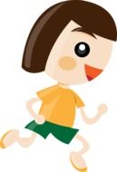 girl running cartoon drawing