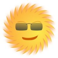 Cool sun with the glasses clipart