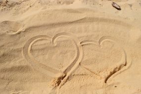 heart sand love drawing