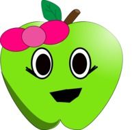 apple green smile comic face