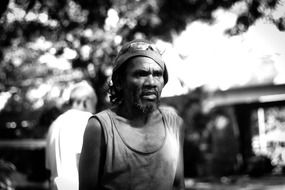 Black and white photo of the angry person