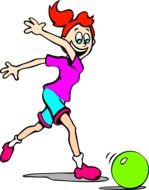 happy girl with a ball as a graphic image