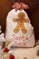 sack with christmas gingerbread